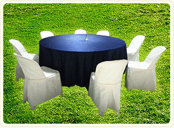 원탁테이블 곤색보+ 의자 아이보리커버